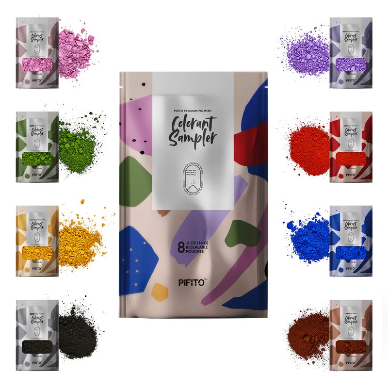 Pifito Oxide Pigment Colorants Sampler - 8 Beautiful Colors for Soap Making Supplies (.25 oz ea) - Red, Blue, Yellow, Pink, Green, Brown, Black, Violet - Bath Bombs Coloring Powder - Image 3